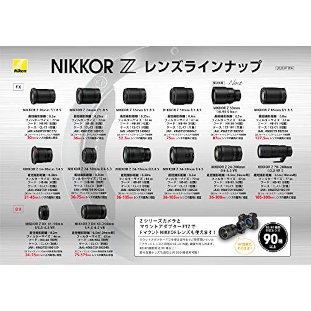 Nikon Single Focus Lens NIKKOR Z 50mm f/1.8S Z Mount Full Size Compatible S Line