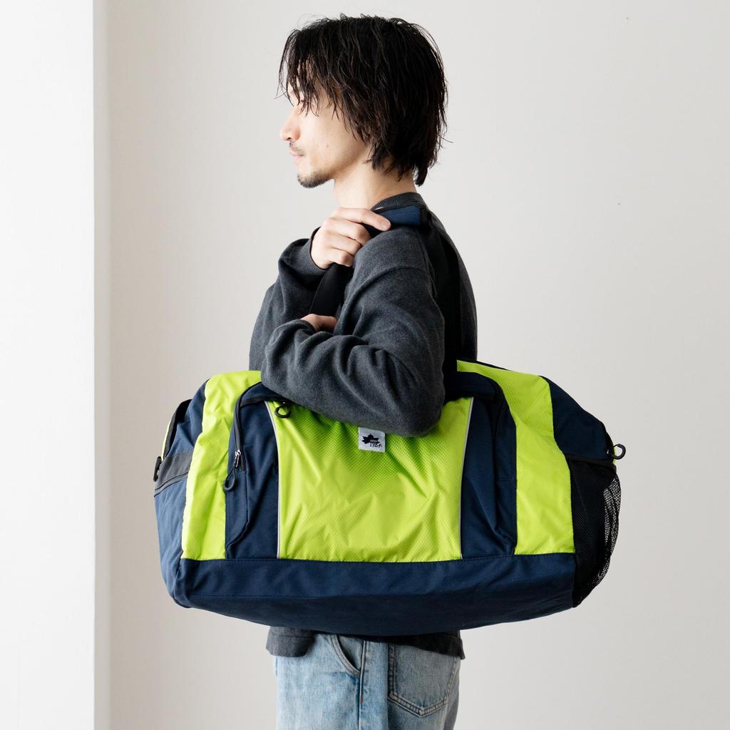 Logo Spark Boston Bag, Large Capacity 60L, 3-Way, Two-Tone Design, Travel Bag, 750kg Capacity, Black