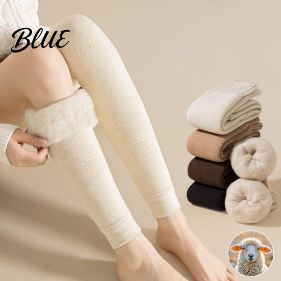 Thickened Velvet Thermal Socks Winter Leg Warmers for Women, Over The Knee Thigh High Socks, Windproof Covers Daily Commute Soft Sleeves, Plush Lined