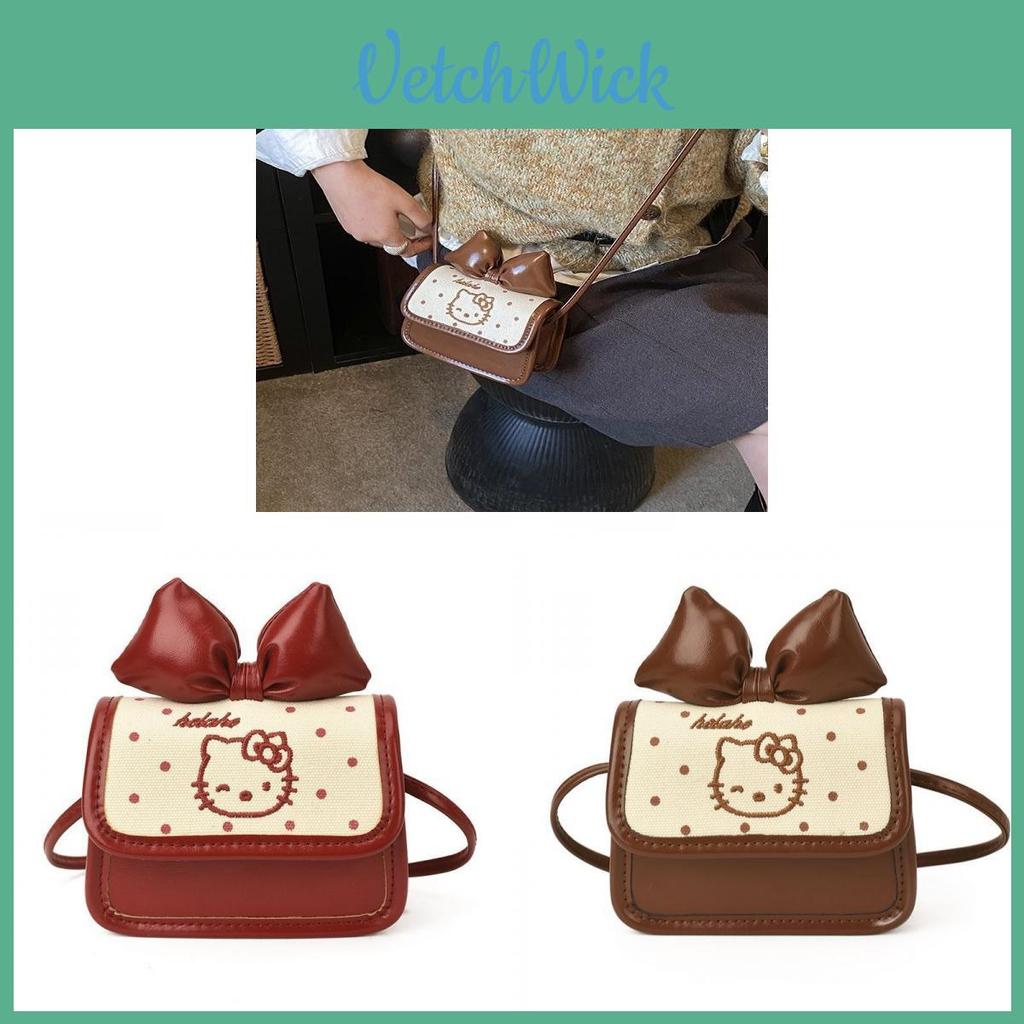 Мультяшная сумка через плечо Hello Kitty из ПУ для женщин и девочек с регулируемым ремнем