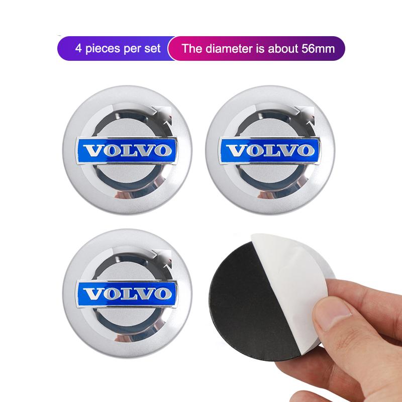 56mm Aluminum Car Wheel Center Hub Cap Stickers Styling For Volvo XC90 V90 V60 XC60 V40 EC40 EX40 S80 S60 S90 C40 XC40 V70 XC70 CUG1