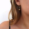 Pentagram Star Drop Earrings Dangle Star Tassel Brincos with Chain for Women Girl