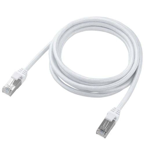 Elecom LAN Cable CAT7 2m 10Gbps Nail Break Prevention Mesh Cable White ECLD-TWSM/WH20