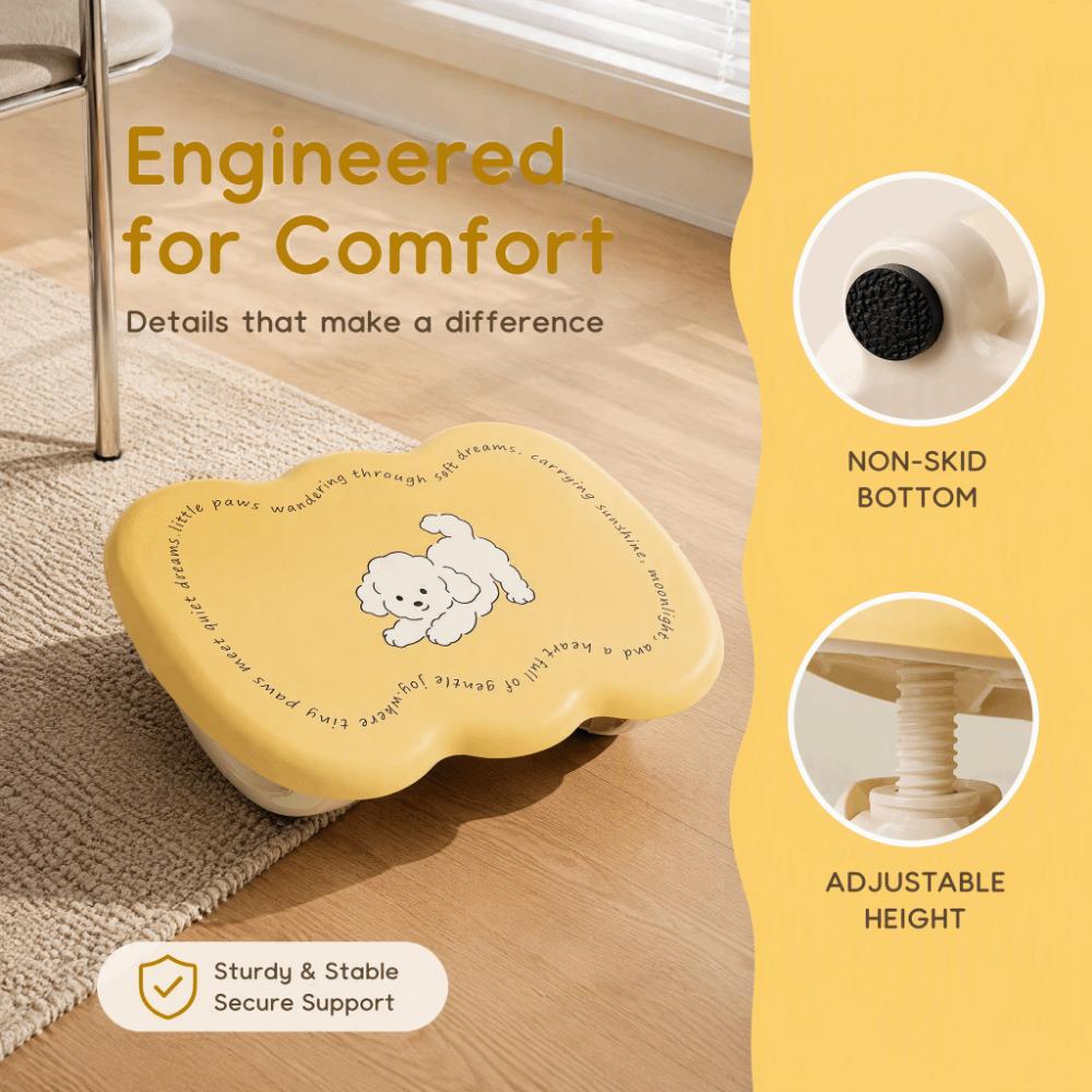 Hollow Out Adjustable Footstool Nonslip Bottom Office Desk Leg Rest Under Desk Footrest At Work