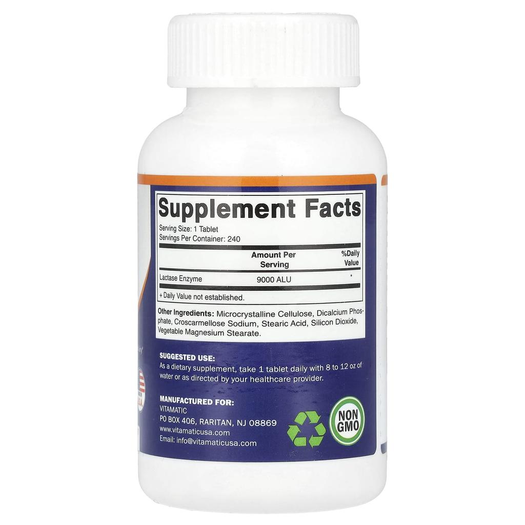 Lactase Enzyme, 9,000 Fcc, 240 Tablets