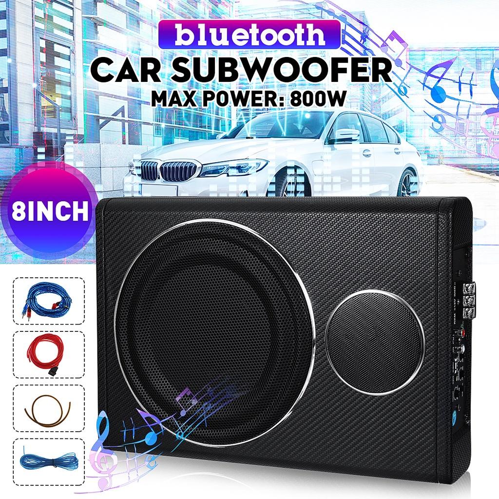 8"" 800W Bluetooth Car Amplifier Subwoofer Car Audio Slim Under Seat Active Subwoofer Bass Speaker Auto Woofer Music Player