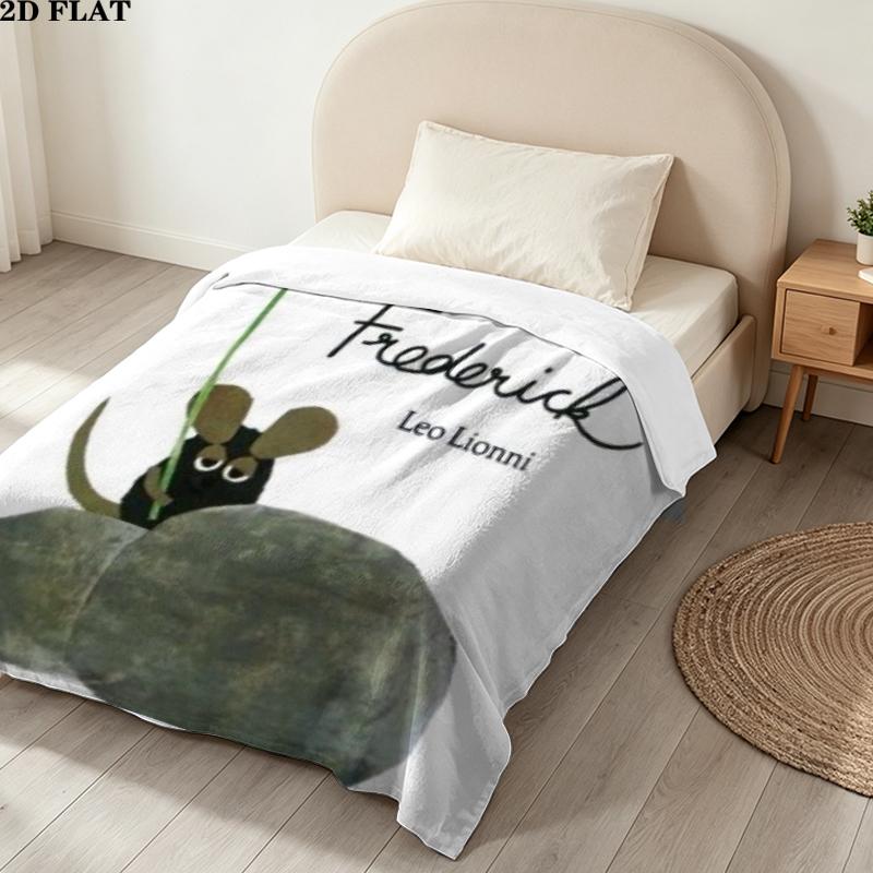 Frederick Print Flannel Blanket, High quality Comfortable for All Seasons, Home Decor, Warmth and Comfort, Perfect for Christmas Gifts