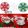 6 шт./лот коврик для чашки веселые рождественские украшения снежинки коврик для чашки нетканый материал поднос для ужина