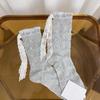 3Pairs Ins Style Lace Bow Socks Thin Sweet Socks Women Soft Mid Tube Socks  Lady