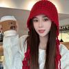 Японская интернет-знаменитость, шерстяная шапка с бахромой, женская, осень-зима, шапка Lei Feng, корейская версия, милая и симпатичная, защитная сумка для ушей, вязаная шапка