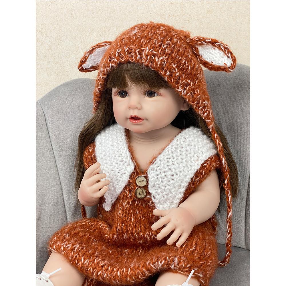 55 см 22 дюйма куклы реборн реалистичные полностью силиконовые детские Bebe кукла для новорожденных девочек принцесса игрушка для малышей в подарок