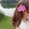 Hot Selling French Style Elegant Orchid Fabric Hair Clip Girls Colorful Floral Hair Clamp Accessory