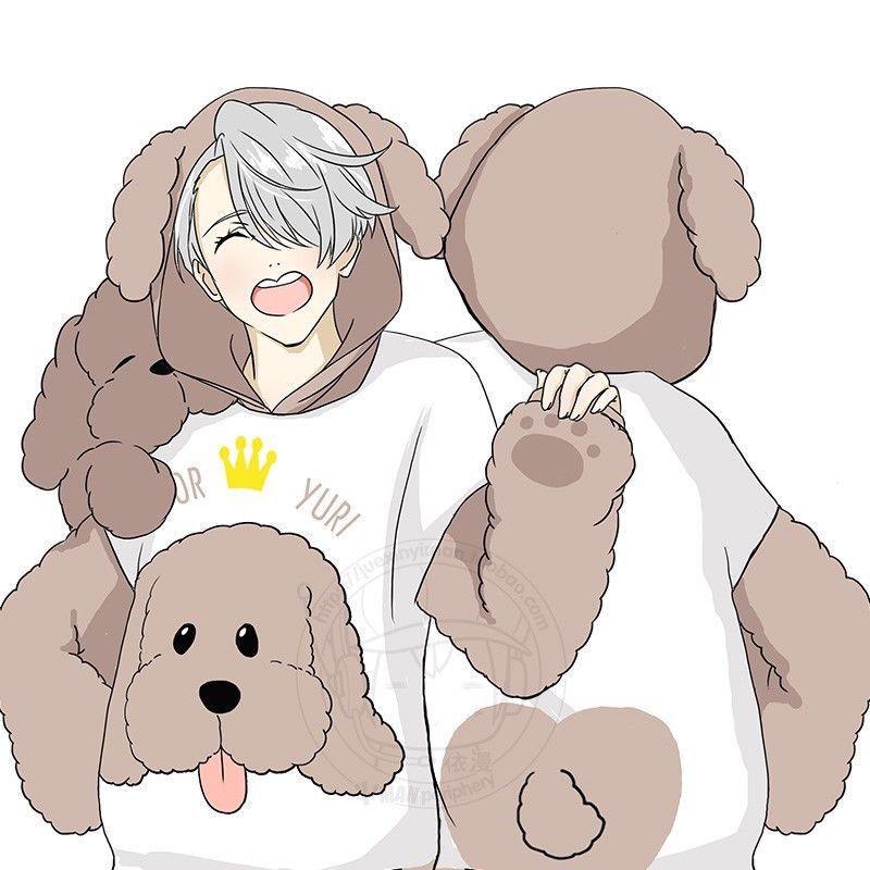 Милый свитер Макачин, футболка с собакой, куртка Юри на льду, периферийные устройства в стиле аниме Victory Yongli DFG