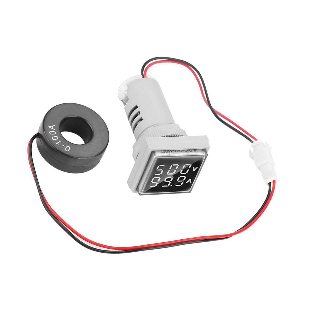LED Digital Display AC Voltage Current Meter Indicator 22mm 0-100A Meter Indicator (red)