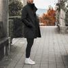 Spring New Men's Pocket Versatile Daily Retro Stand Up Collar Medium Long Woolen Coat Men's Casual Coat Men's Clothing