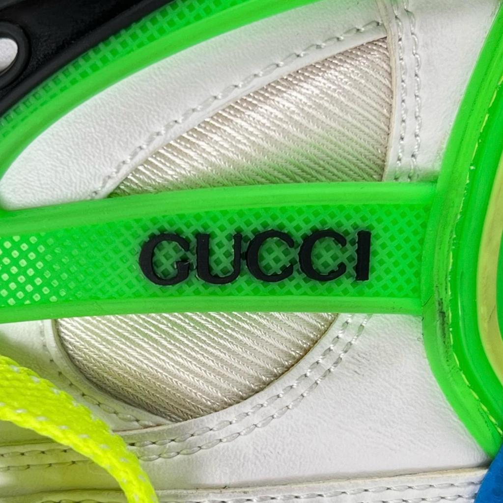 Безупречные высокие кроссовки GUCCI BASKET Винтажная обработка разноцветные 37 661310 Б/у