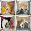45x45 см квадратная наволочка с милым котом и принтом для гостиной, дивана, автомобиля, офиса, наволочка для спальни, украшения дома