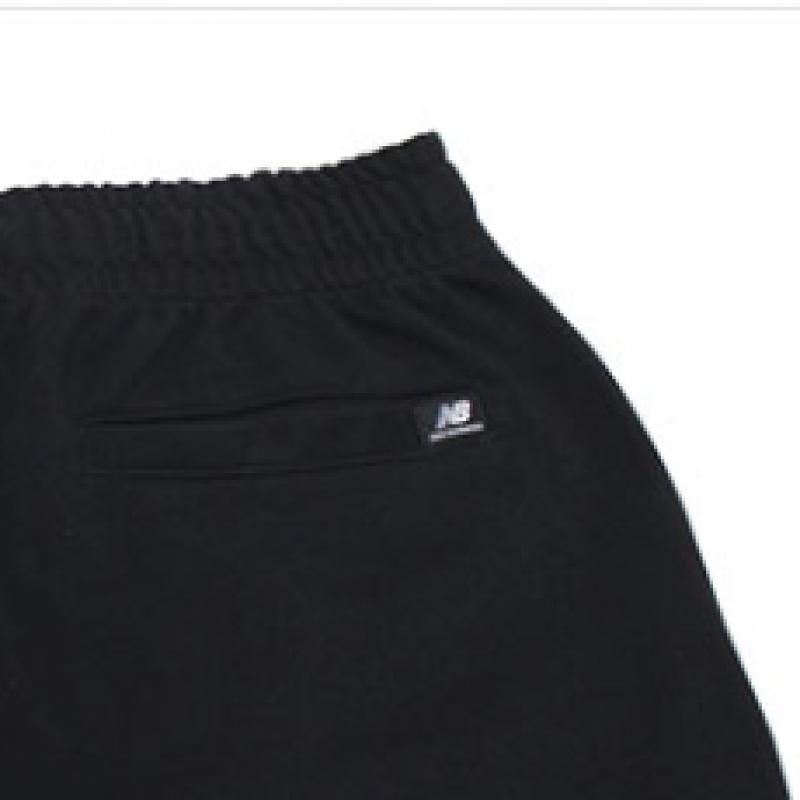 New Balance Nb Essentials Stacked Logo French Terry мужские тренировочные шорты брюки черные Ms315