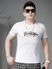 Ozhouzhan Beads Print Fashion Brand Short sleeve T-shirt Men 2025 New Mercerized Cotton Men's Top Summer T-shirt
