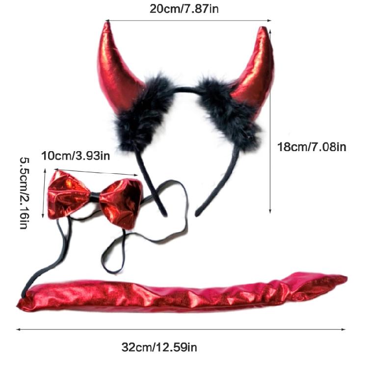 Хэллоуин Дьявол Косплей Аксессуары Дьявольский Ободок Дьявольский Хвост Галстук-бабочка для Женщин Маскарад Рождество Хэллоуин Ролевая Игра