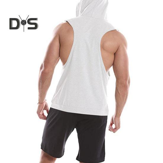 Мужской жилет с капюшоном, без рукавов, однотонный летний свитшот, свободный крой, дышащая ткань, спортивный жилет