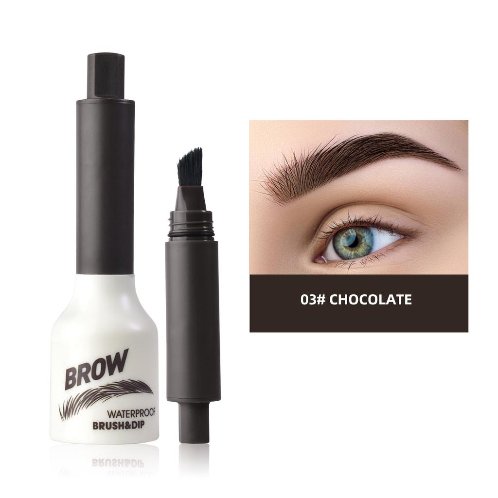 Крем для бровей водостойкий, стойкий, темно-коричневый, натуральный макияж бровей с кисточкой