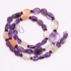 Natural Amethyst Moonstone Garnet Gemstone Beads Necklace 4-18 Mm 18" UB-8064 UB-8064