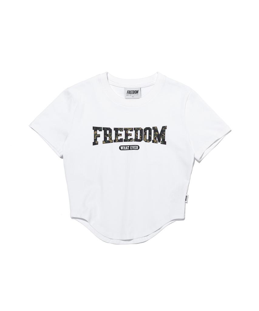 FREEDOM Camo Logo Crop T-Shirt (White)