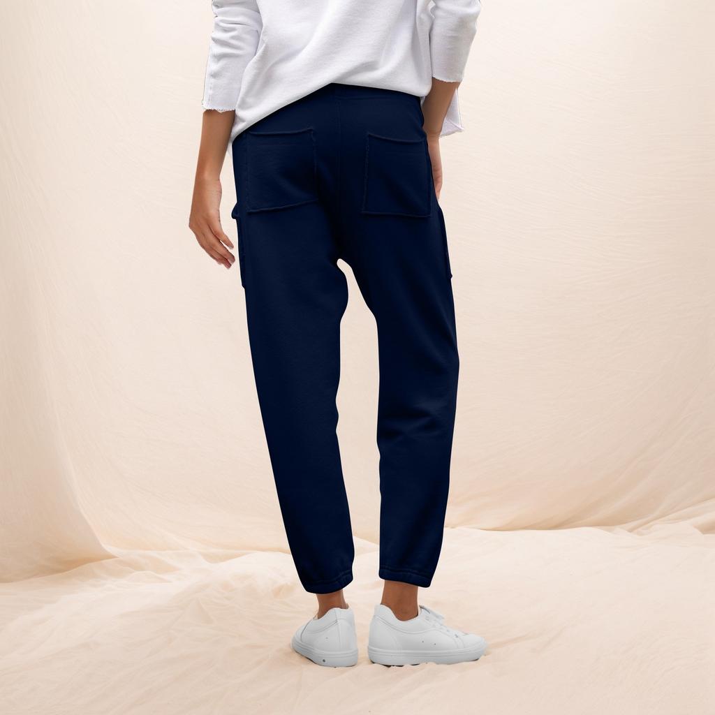 Женские однотонные свободные повседневные брюки с эластичным поясом и карманами, спортивные штаны