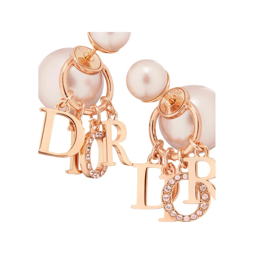 Dior Logo Letter Pendant Metal Earrings Women earrings Rose-Gold E1411TRICYD12P