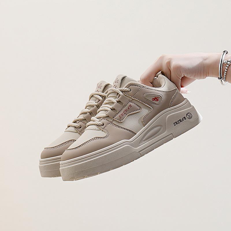 2025 Spring Little White Shoes New Korean Version Ins Female Students Platform Heightening Sports Board Shoes Casual Street Shot K2702