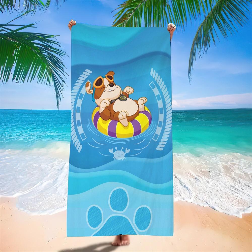 Cartoon Wang Wang Team Animation Beach Towel Children Quick Drying Bath Towel Microfiber Class A Towel Beach Supplies