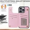 Чехол для iPhone 16 Pro Max Цветочный Кожа+ТПУ Блокировка RFID Чехол для телефона Слоты для карт