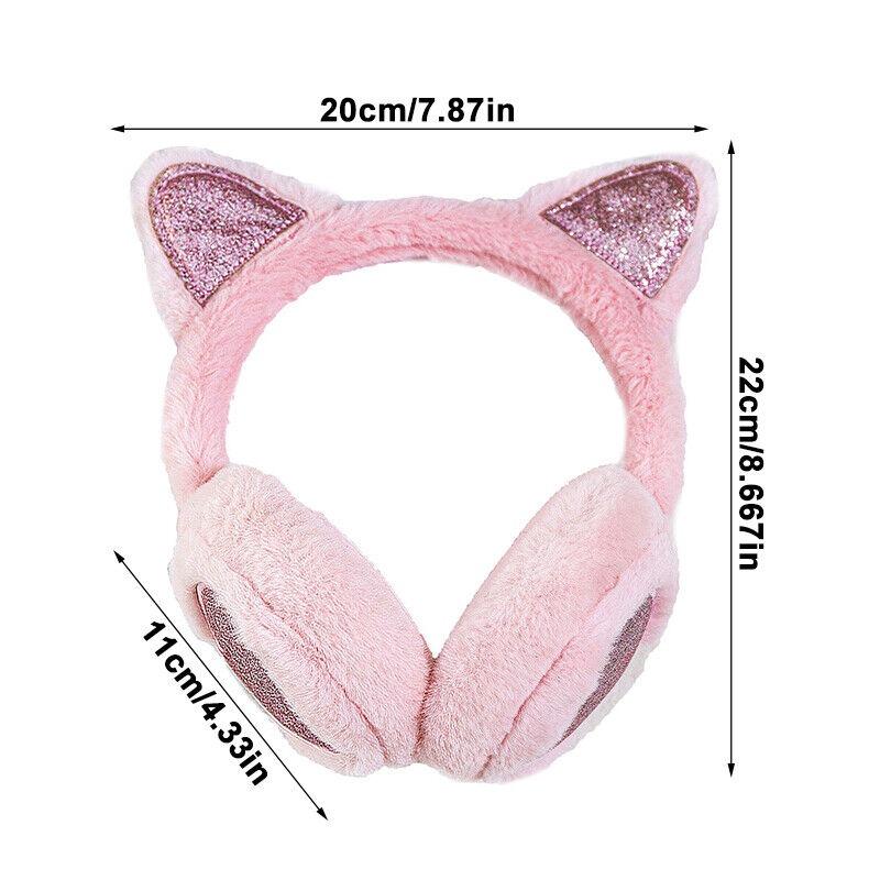 Winter Womens Kids Soft Cat Earmuffs Ladies Girls Plush Earflap Warmer Ear Muffs