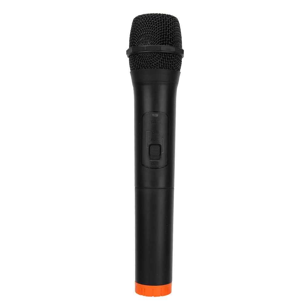 Qiilu Wireless Microphone for Karaoke Handheld VHF USB Receiver Black ABS Plastic Professional Universal