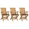 Day and Night - Day and Night Garden Chairs 3 Units Teak Wood with Anthracite Gray Cushions