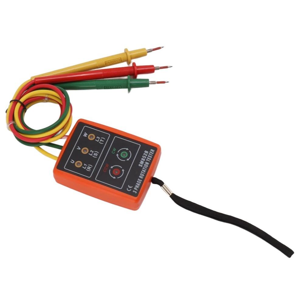 LED Indicator Phase Rotation Tester 60V-600V AC Phase Indicator Detector For Electricians