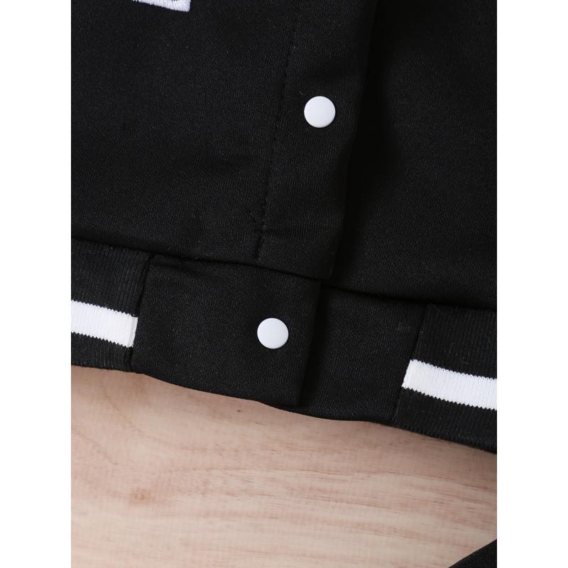 Осенняя детская одежда Сплайсинг Вышитые буквы Бейсбольный костюм Куртка + Повседневные брюки Комплект из двух предметов