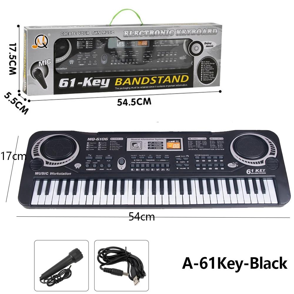 Chriyungel Kids Electronic Piano Keyboard with Microphone 61 / 37 Keys Organ Musical Instrument Toy Gift for Child Beginners