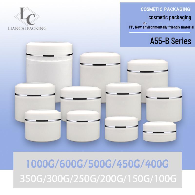 Spot White PP Jar Cream Bottle – 100g, 200g, 500g, 1000g – Empty Cosmetic Sleeping Mask Container