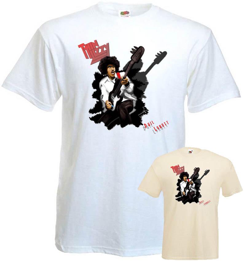 26 Thin Lizzy Phil Lynott - poster v1 T-shirt white natural all sizes S-5XL Unisex T-Shirt