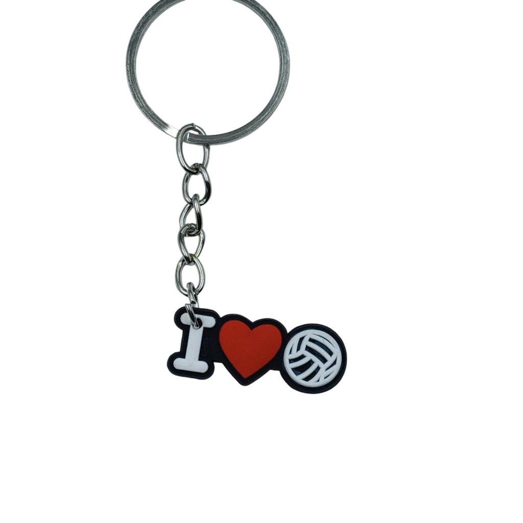 Creative Sports Keychain: Soft PVC Rubber Keyring for Football, Basketball, Volleyball, Rugby Bag Pendant