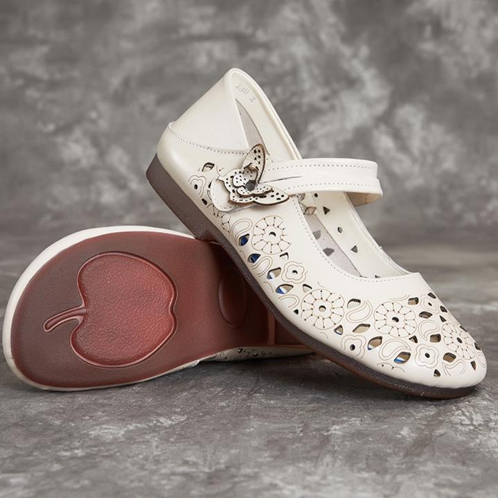 Женская обувь в стиле ретро, летние сандалии, дышащая кожаная обувь из коровьей кожи, мягкая нескользящая обувь