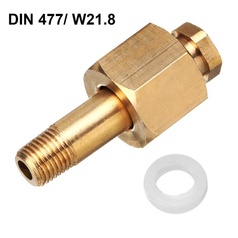 DIN 477/ W21.8 CO2 Carbon Dioxide Regulator Valve Inlet Nut Nipple with Washer Brass Nut Washer Set Accessories Tool Parts