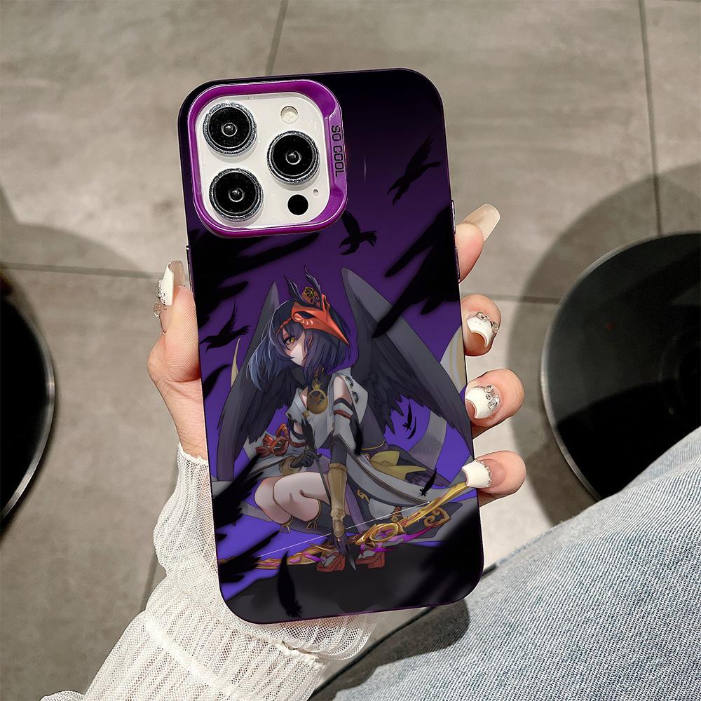 Game GI Kujou Sara Mobile Phone Case for iPhone 17 16 15 14 13 12 11 X XR XS 8 7 Air Pro Max Plus Purple Translucent Cover