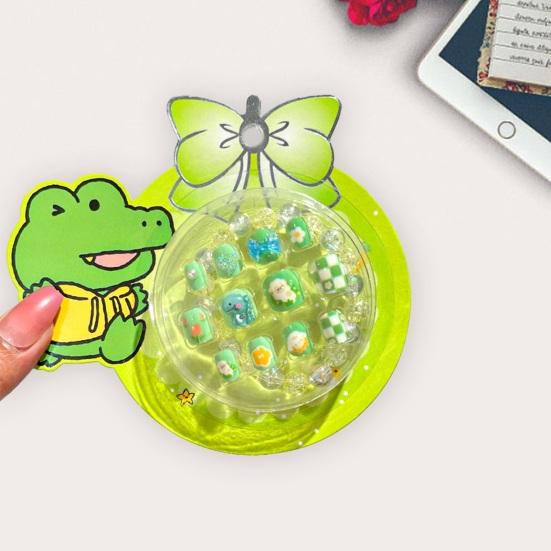 12 шт., накладные ногти, очаровательный мультяшный узор, яркий цвет, полное покрытие, декоративные накладные ногти, маникюрные советы