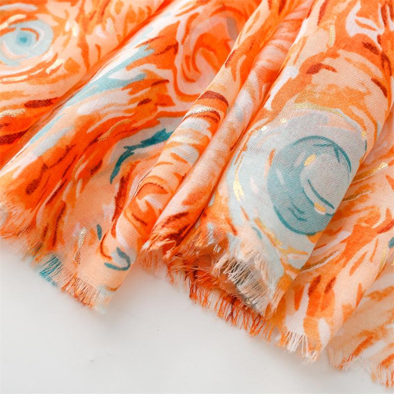 180*88cm Lightweight Scarves for Women Starry Sky Pattern Scarf Shawls Sunscreen Head Shawls Cotton Feeling Scarves and Wraps for Summer Shawl