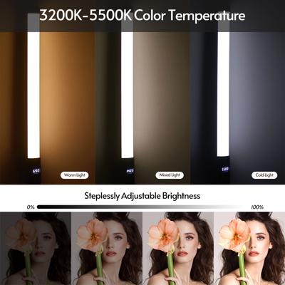 Ручной RGB светодиодный видеосвет-трубка, 3200K 5500K, диммируемый, 9 цветных световых эффектов, встроенный аккумулятор с