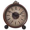 Retro Alarm Clock Metal Silent Table Desk Clock Non Ticking Quartz Movement Bedside Clock for Bedroom