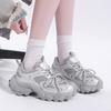 Летние одинарные сетчатые дышащие туфли на толстой подошве, маффины, папины кроссовки, женские 2025 новинка, европейские товары, универсальные и маленькие модные спортивные туфли